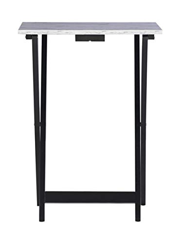 Linon Nikki Brown Faux Marble Tray Table Set