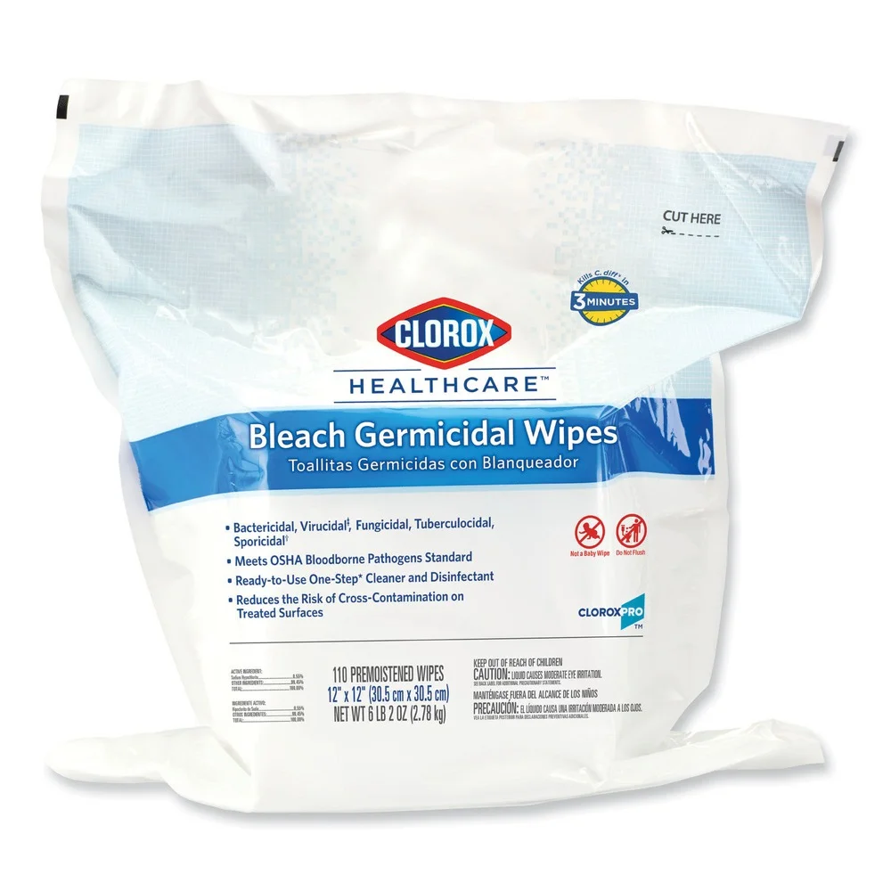 Clorox 30359 Germicidal Wipes Refill, 12 x 12, 110/Pack