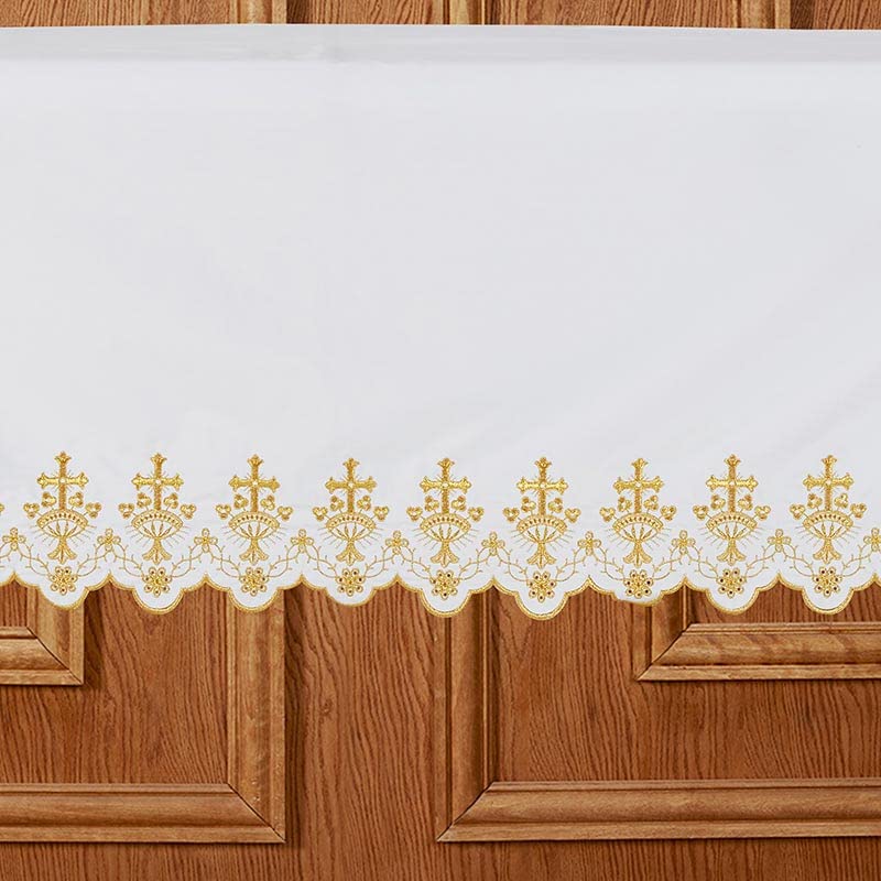 Church Christian Brand Ornate Cross Altar Frontal (Gold)