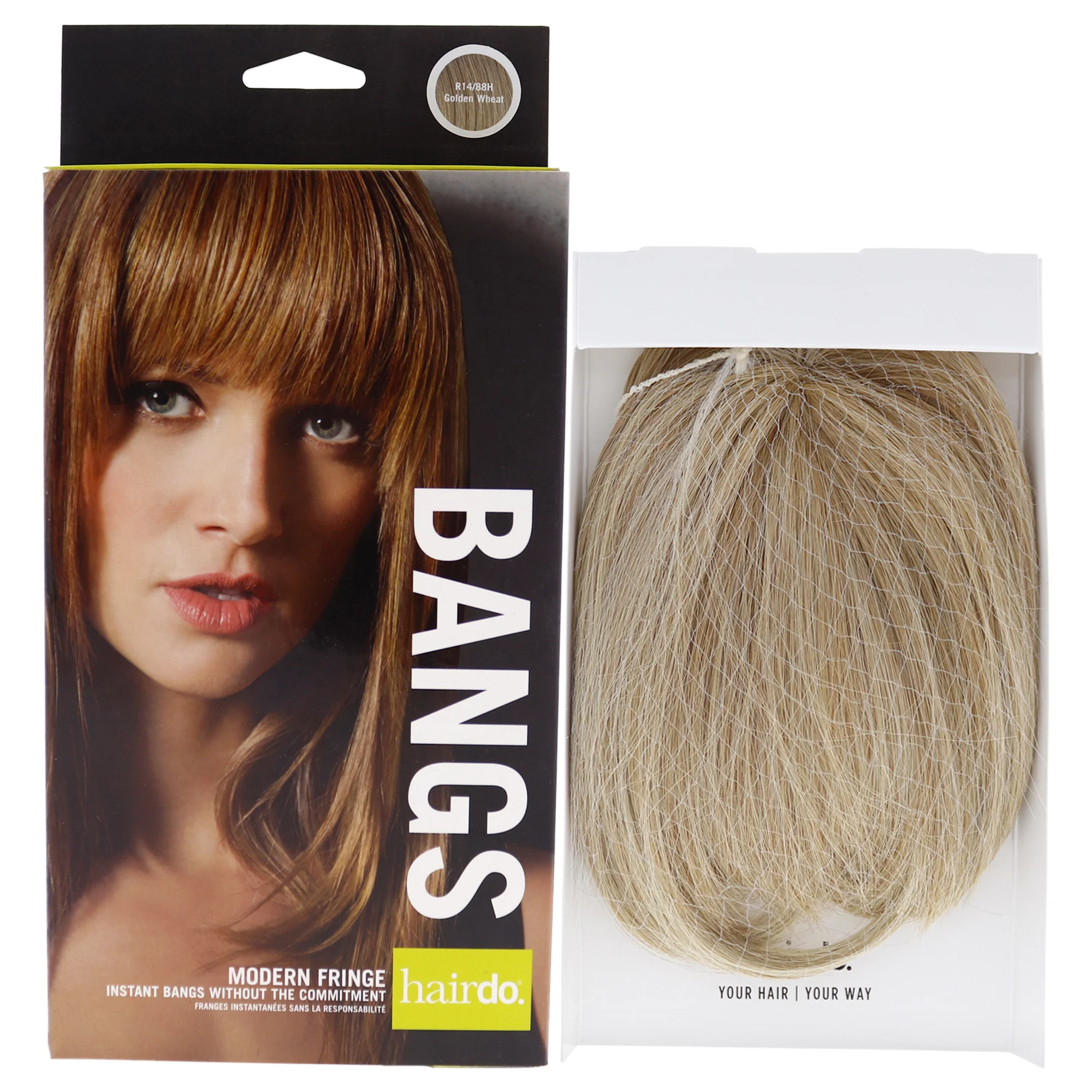 Modern Fringe Clip In Bang - R14 88H Golden Wheat by Hairdo for Women - 1 Pc Hair Extension