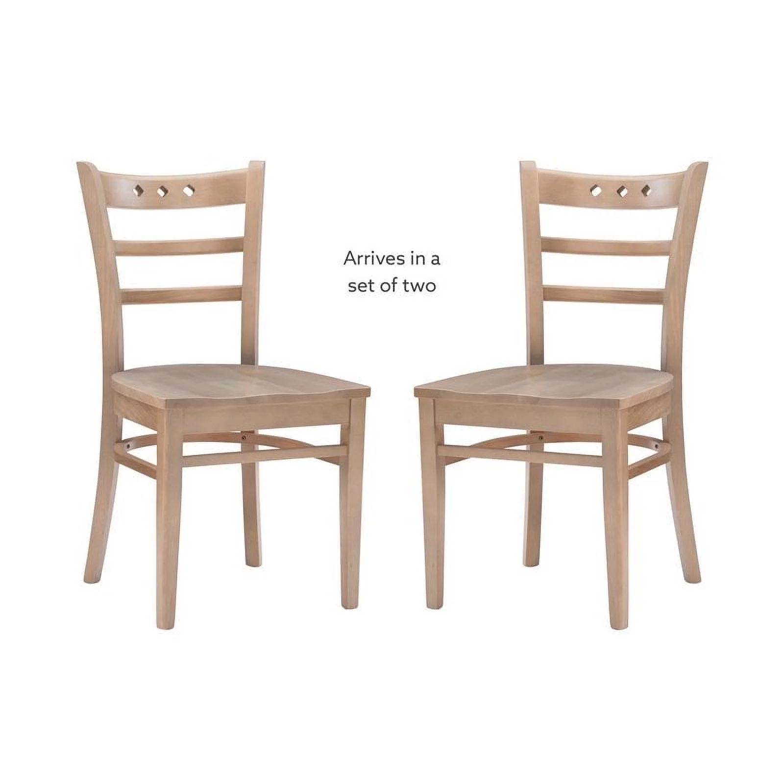 Linon Sloan Solid Wood Commercial Grade Set of Two Chairs in Natural
