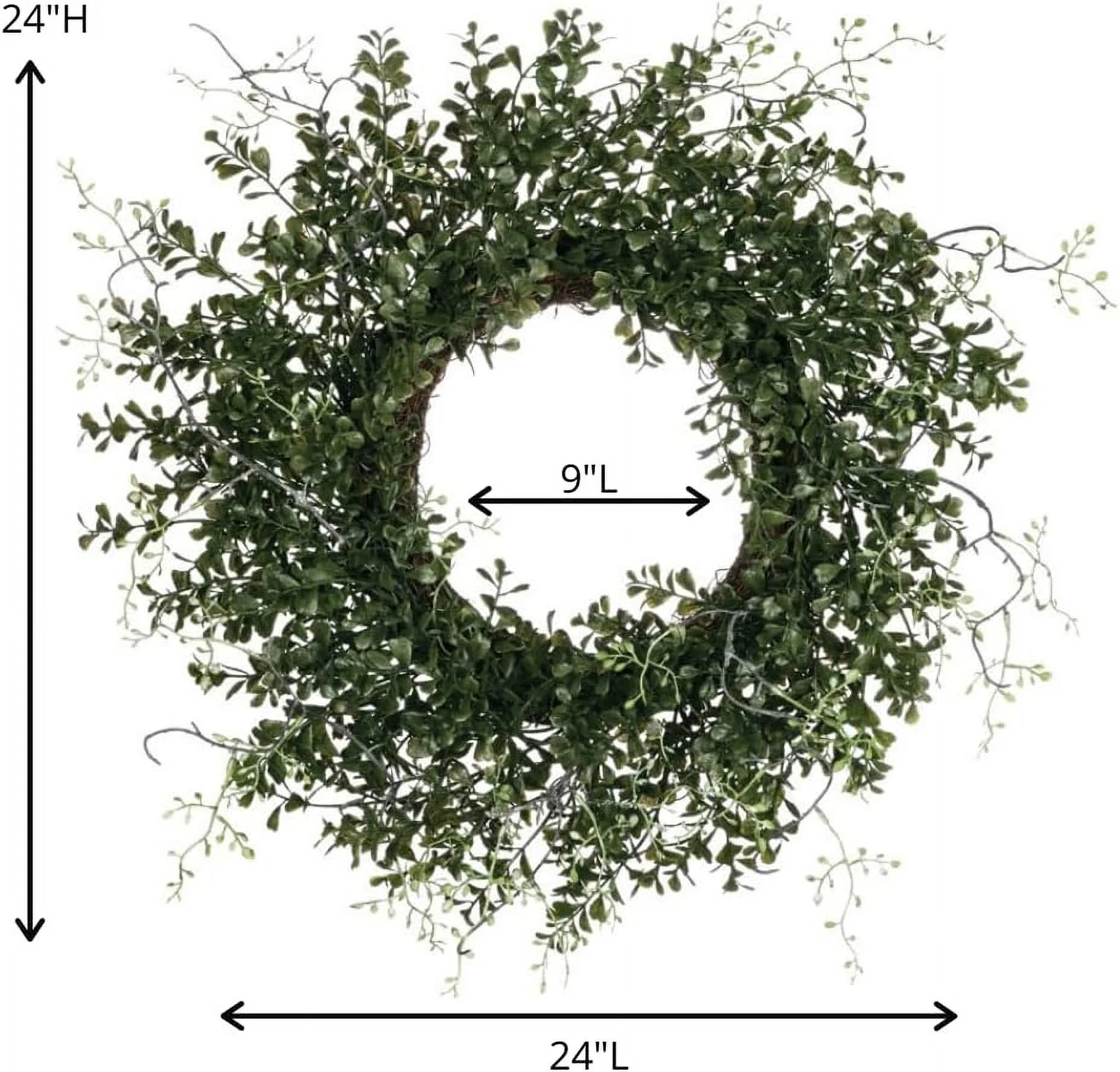 24 Inch Boxwood Wreath, Spring And Summer Artificial Wreath, Everyday Wreath, Front Door Wreaths, Indoor & Outdoor Wreaths, Door, Entryway, Porch Décor