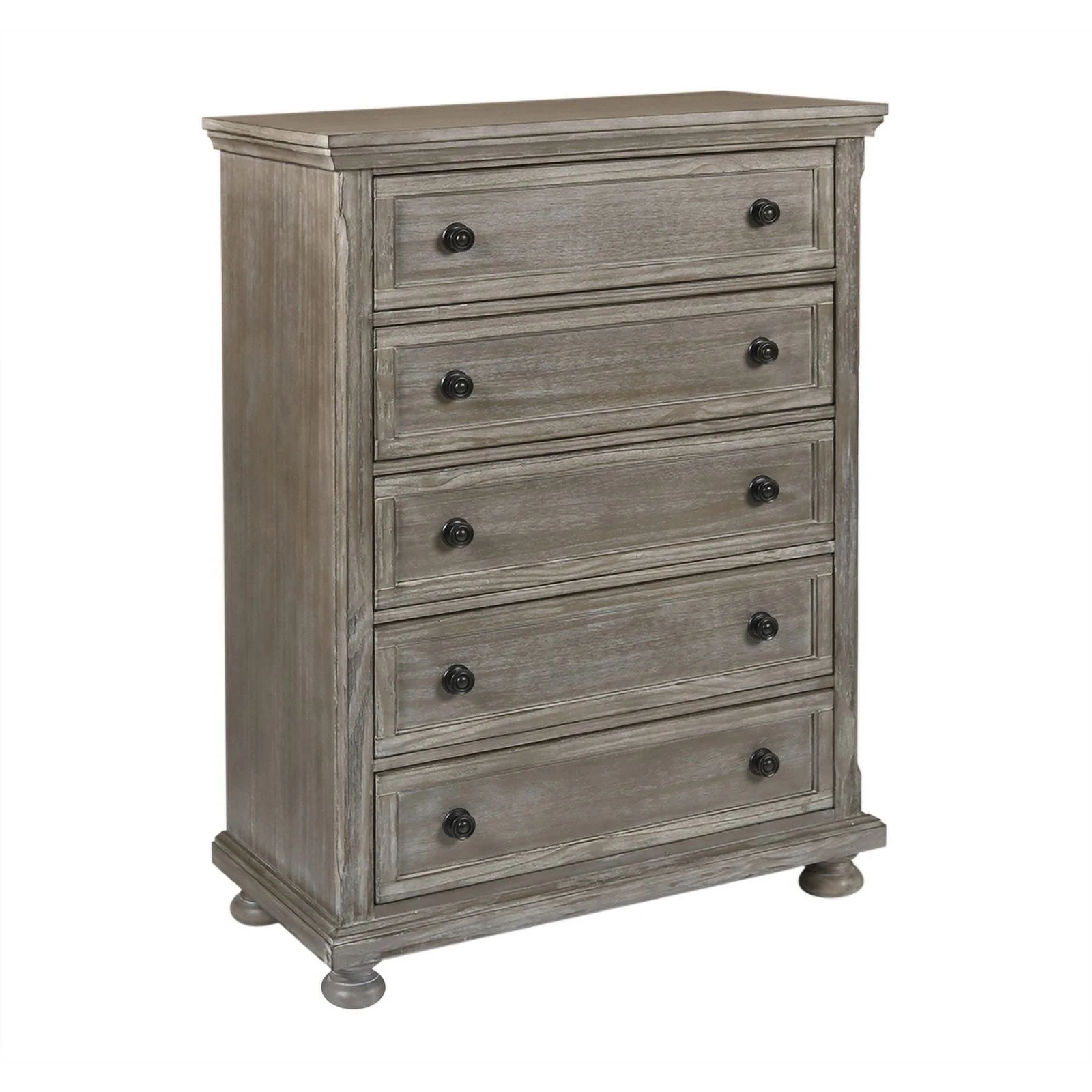 New Classic Furniture Allegra 4PC Wood Twin Bedroom Set with Chest in Pewter