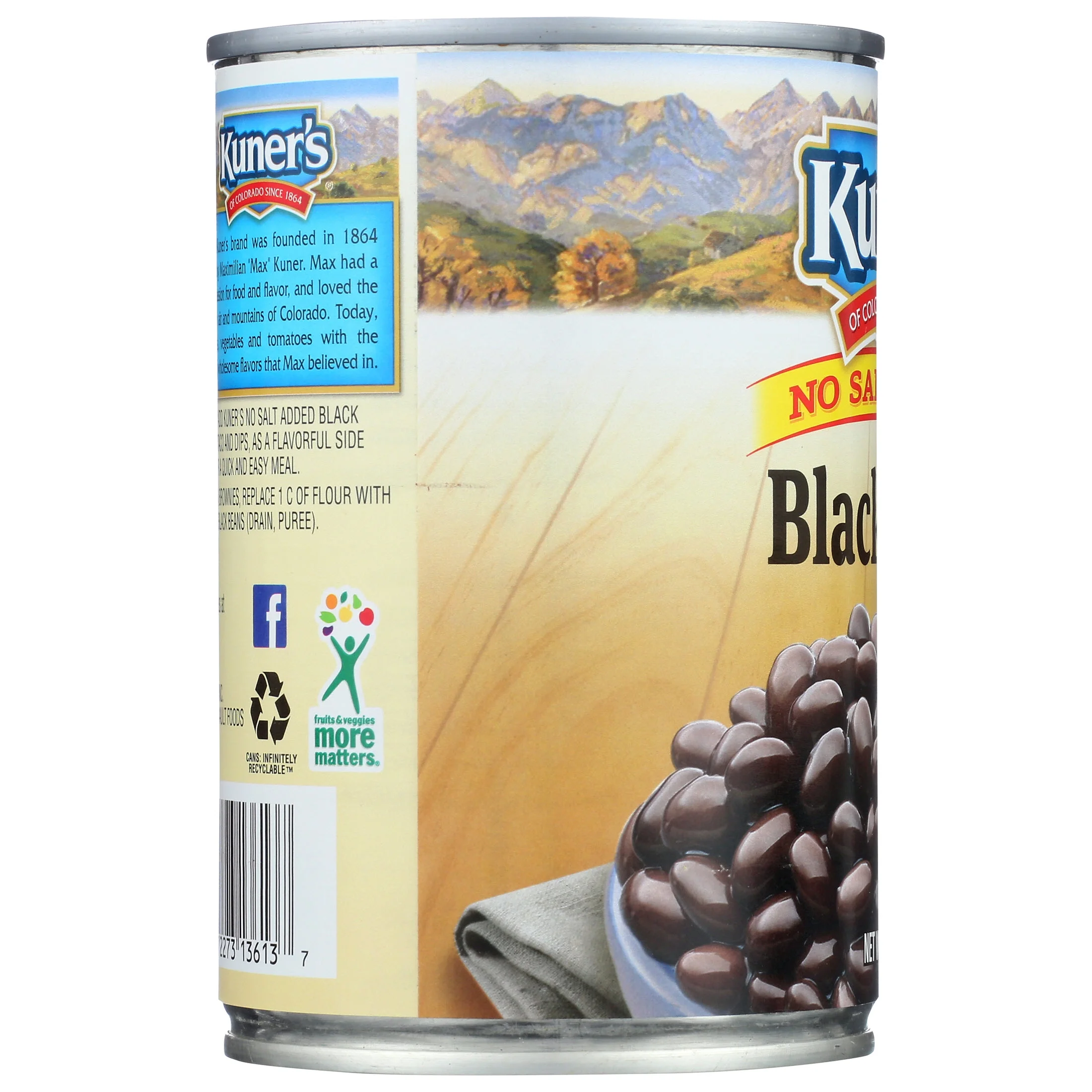 Kuner's Black Beans No Salt Added 15 oz. Can
