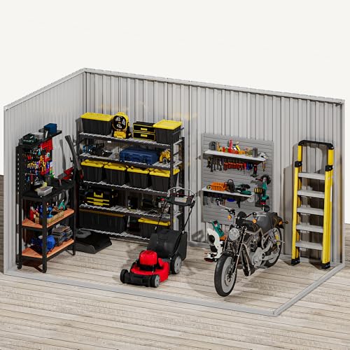 DWVO 6x4ft Storage Shed for Outdoors, Metal Sturdy Weatherproof Tool Locker with Secure Door and Ventilation for Equipment, Mowers, Bikes, Outdoor Spaces, Dark Gray
