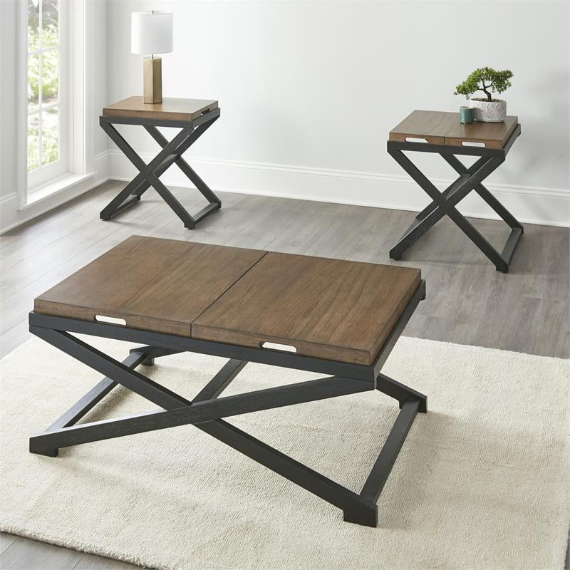 Topeka Walnut and Ebony Solid Wood End Table