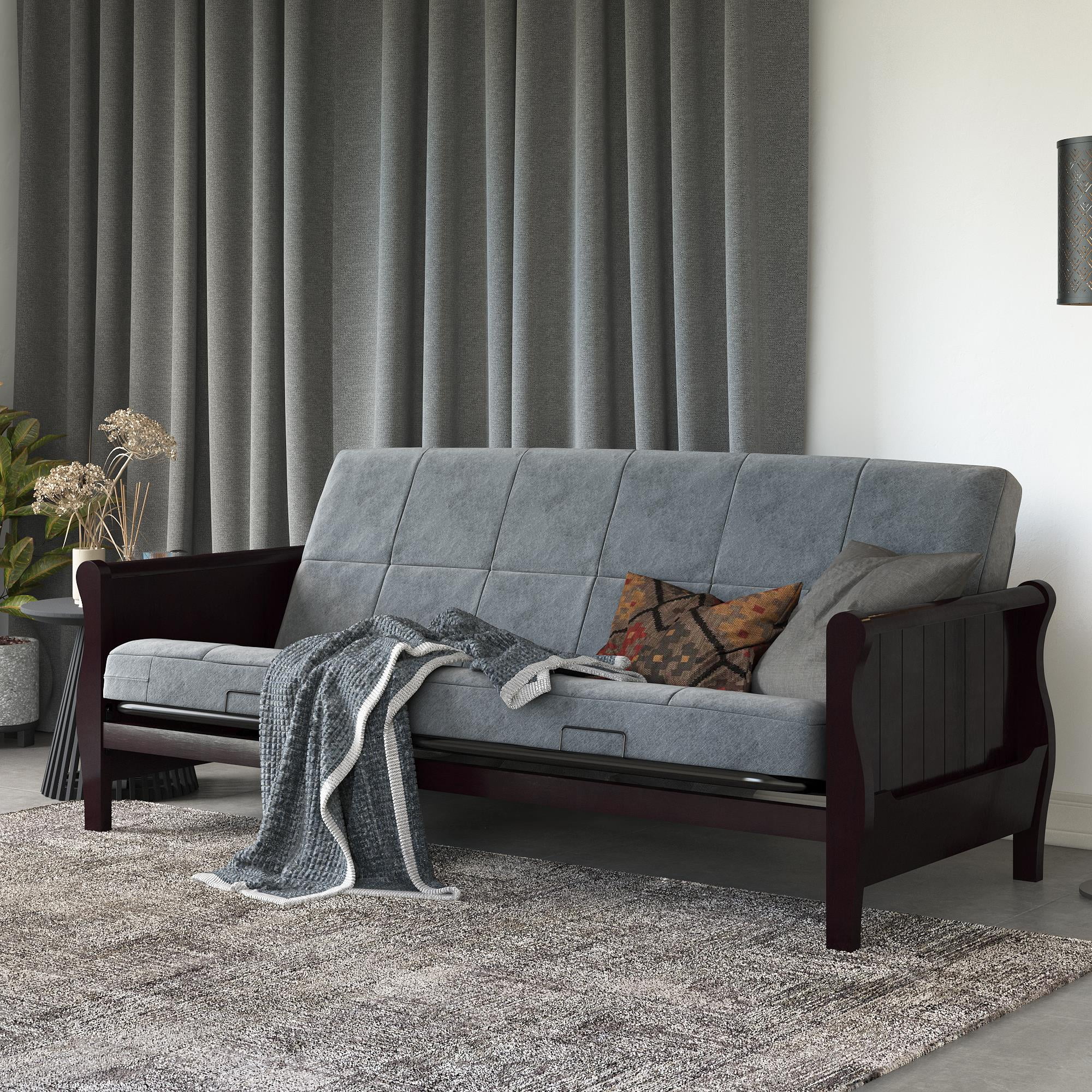 DHP Willow 6 Inch Full Size Quilted Microfiber Futon Mattress, Gray