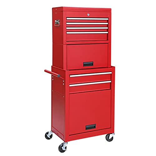 GSTANDARD APTB202B Torin Rolling Garage Tool Cabinet: Detachable 3 Drawer Tool Chest with Large Storage Cabinet and Adjustable Shelf, Black