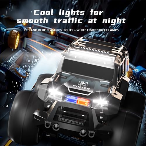 Threeking 1:16 Waterproof Monster Truck Pickup Toys RC Cars Remote Control Car Truck Toys 4WD All Terrain Off-Road Car Toy Gifts Presents 6 7 8 9 10 11 12 Year Old Kids Boys Girls Toys