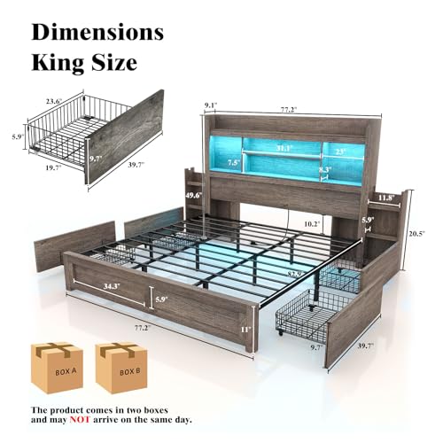 Queen Bed Frame with 49.6