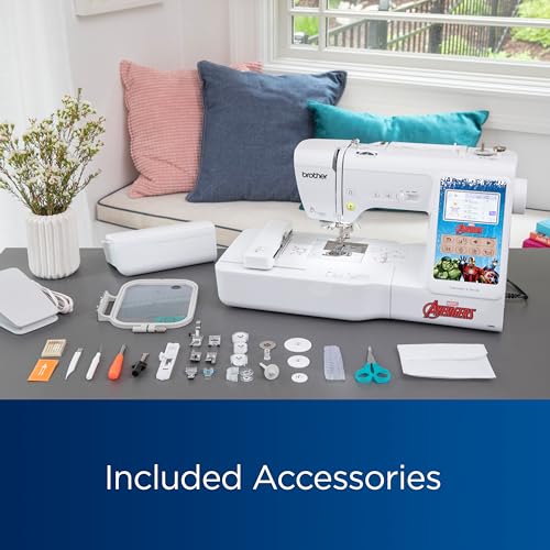 Brother LB5500M Marvel 2-in-1 Combo Sewing & Embroidery Machine, 16.5 x 7.76 x 12.1 inches, White