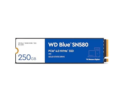 Western Digital 4TB WD Blue SN5000 NVMe Internal Solid State Drive SSD - PCIe Gen 4.0, M.2 2280, Up to 5,500 MB/s - WDS400T4B0E