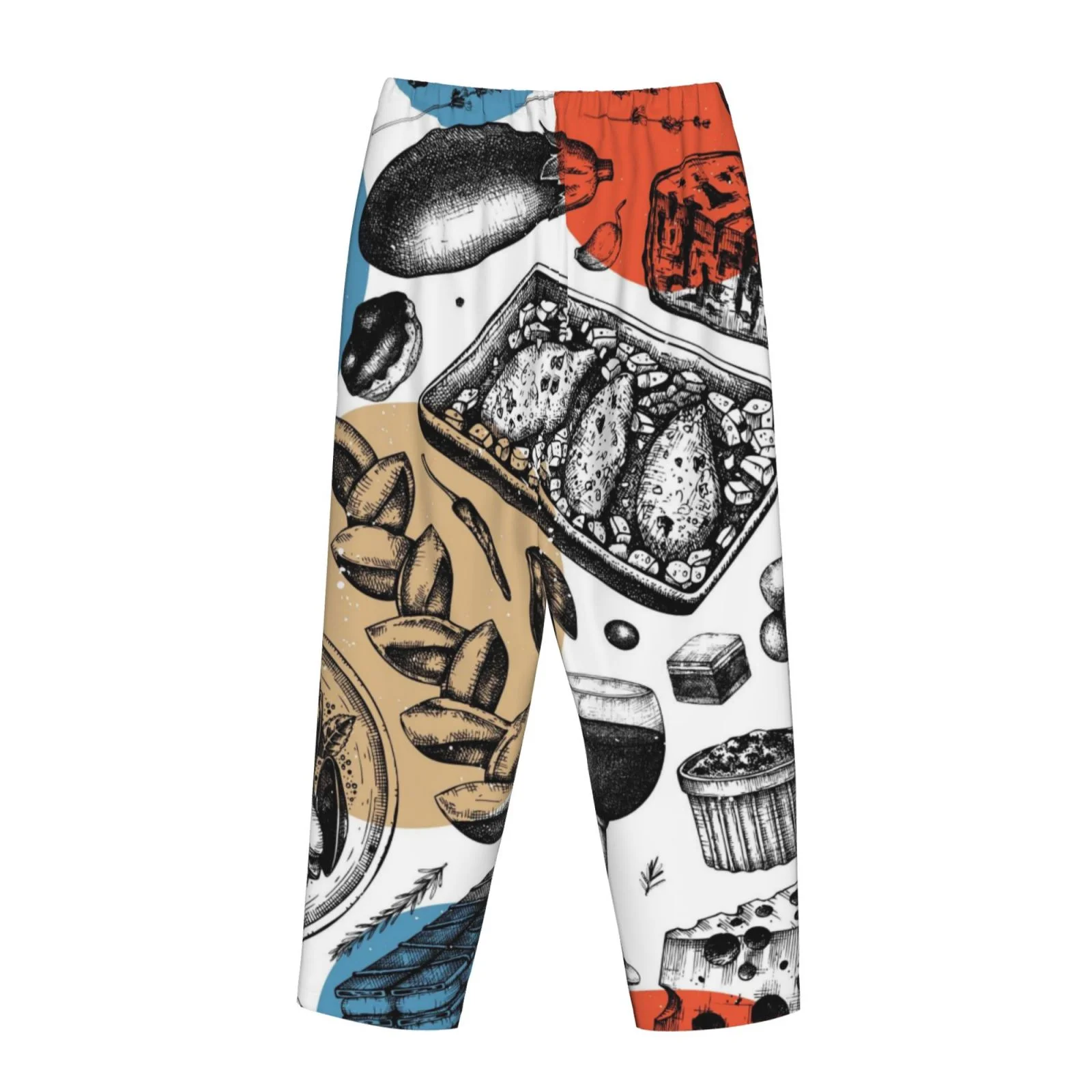 Junzan French Food Women'S Pajama Pants Drawstring Comfy Sleep Bottoms With Pockets