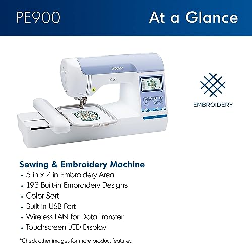 Brother PE900 Embroidery Machine with WLAN, White