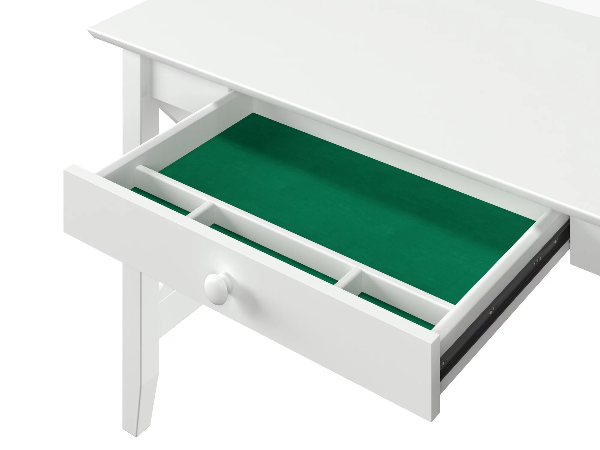 Lexi Desk with Drawer and Charging Station in White