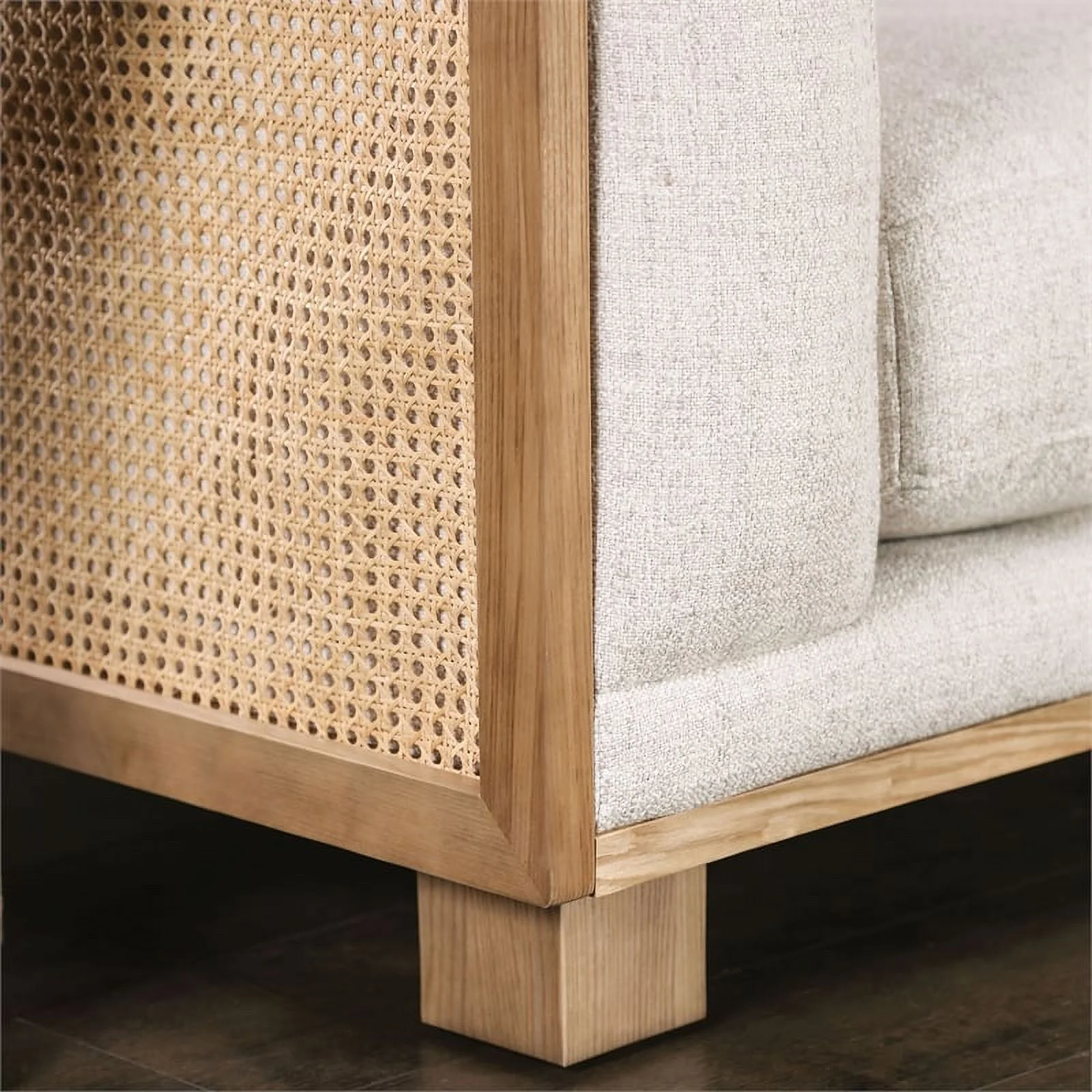 Bowery Hill Contemporary Fabric Upholstered Sectional in Beige