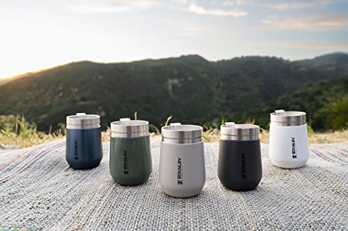 Stanley GO Everyday Wine Tumbler 10 oz | Press Fit Drink Through Lid | Beverage, Coffee, and Cocktail Cup | Insulated Stainless Steel Wine Glass | BPA-Free | Ash