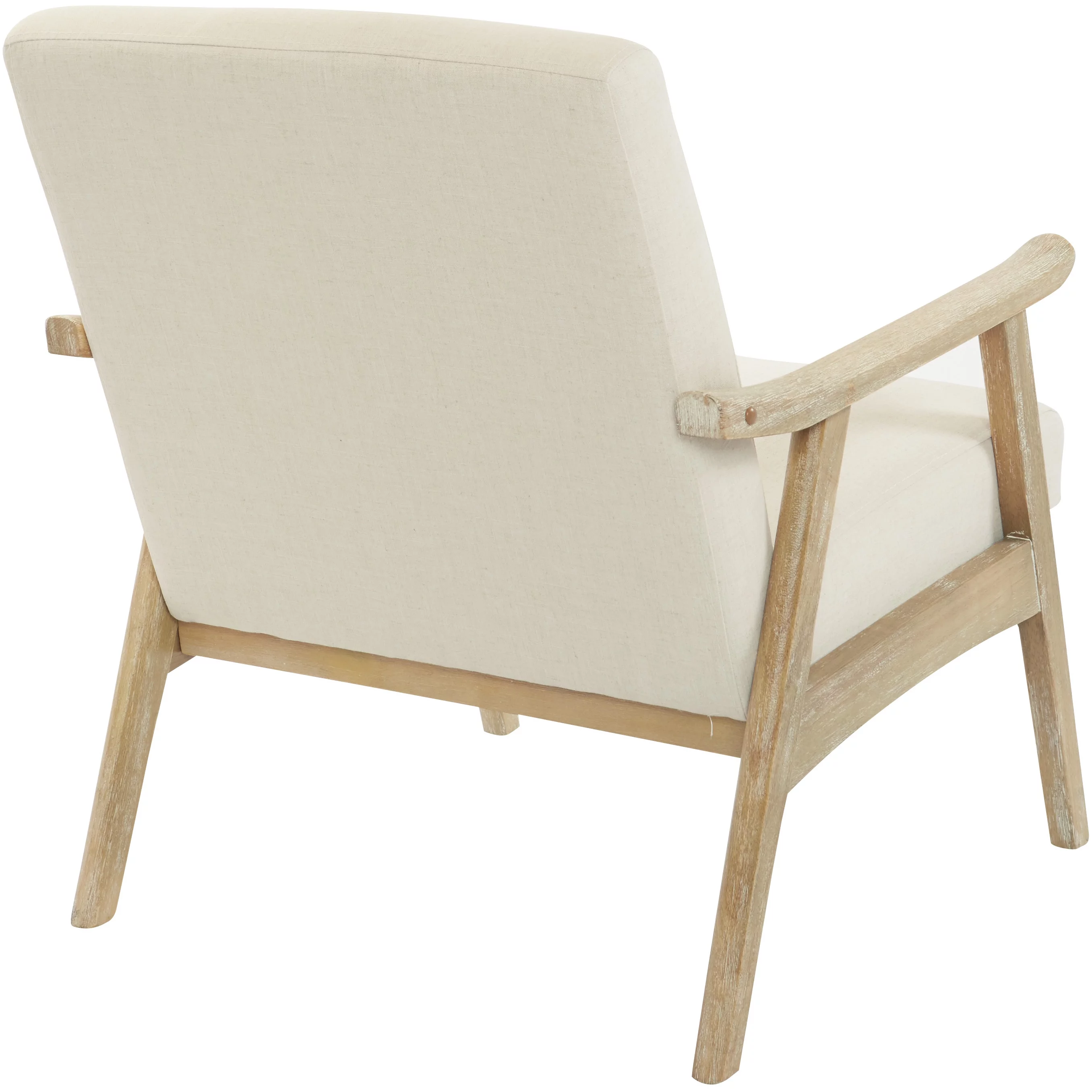 OSP Home Furnishings Weldon Chair in Linen fabric with Brushed Finished Frame