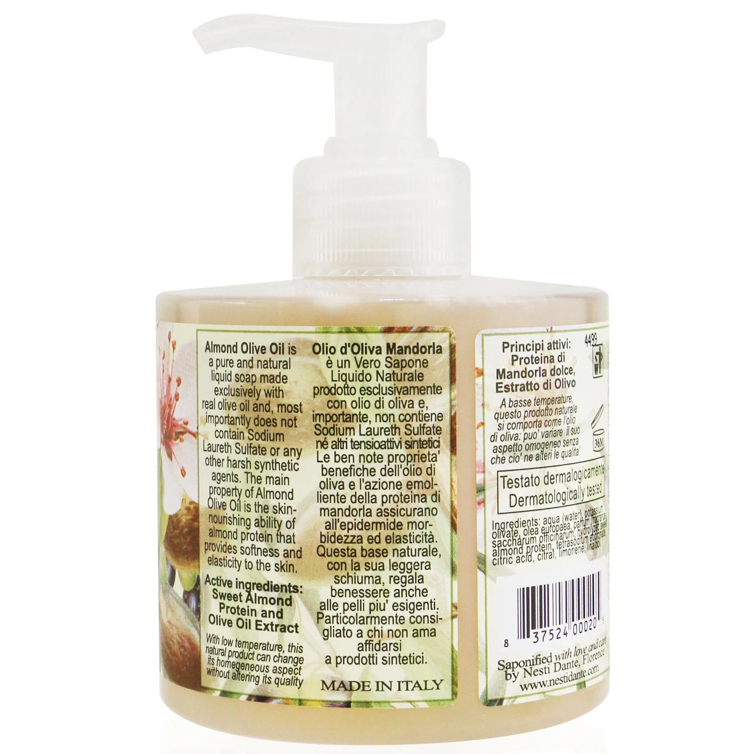 Nesti Dante Natural Liquid Soap - Almond Olive Oil  300ml/10.2oz