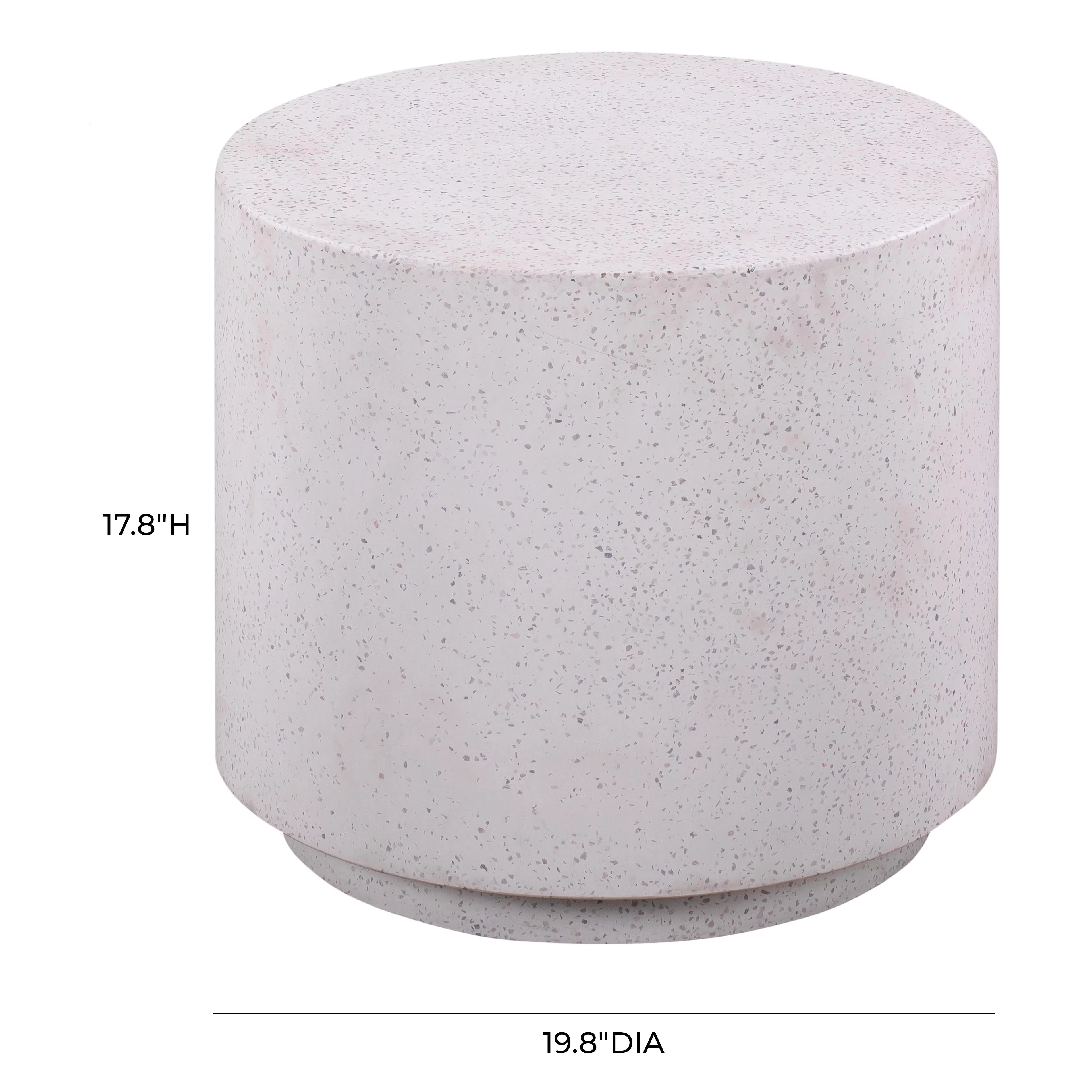 TOV Furniture Terrazzo Round Light Speckled Concrete Side Table