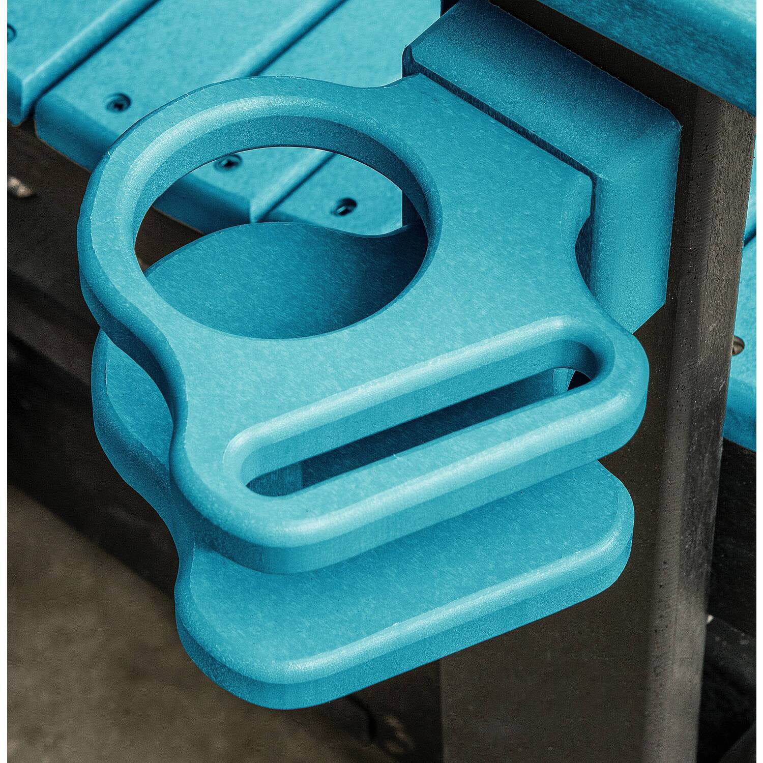 OS Home and Office 420ARB Dual Fan Back Glider in Aruba Blue with a Black Base