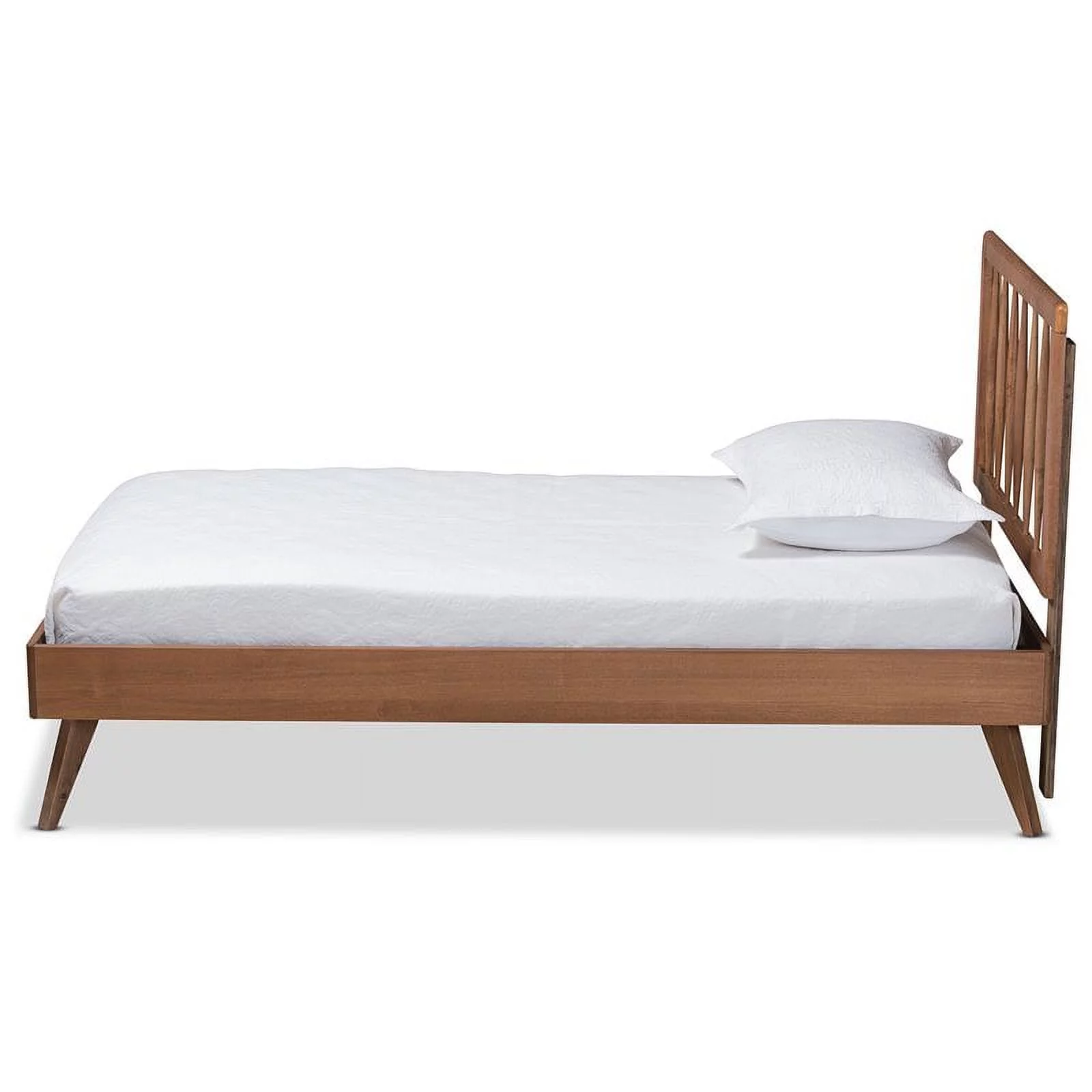 Bowery Hill Ash Walnut Finished Wood Twin Size Platform Bed