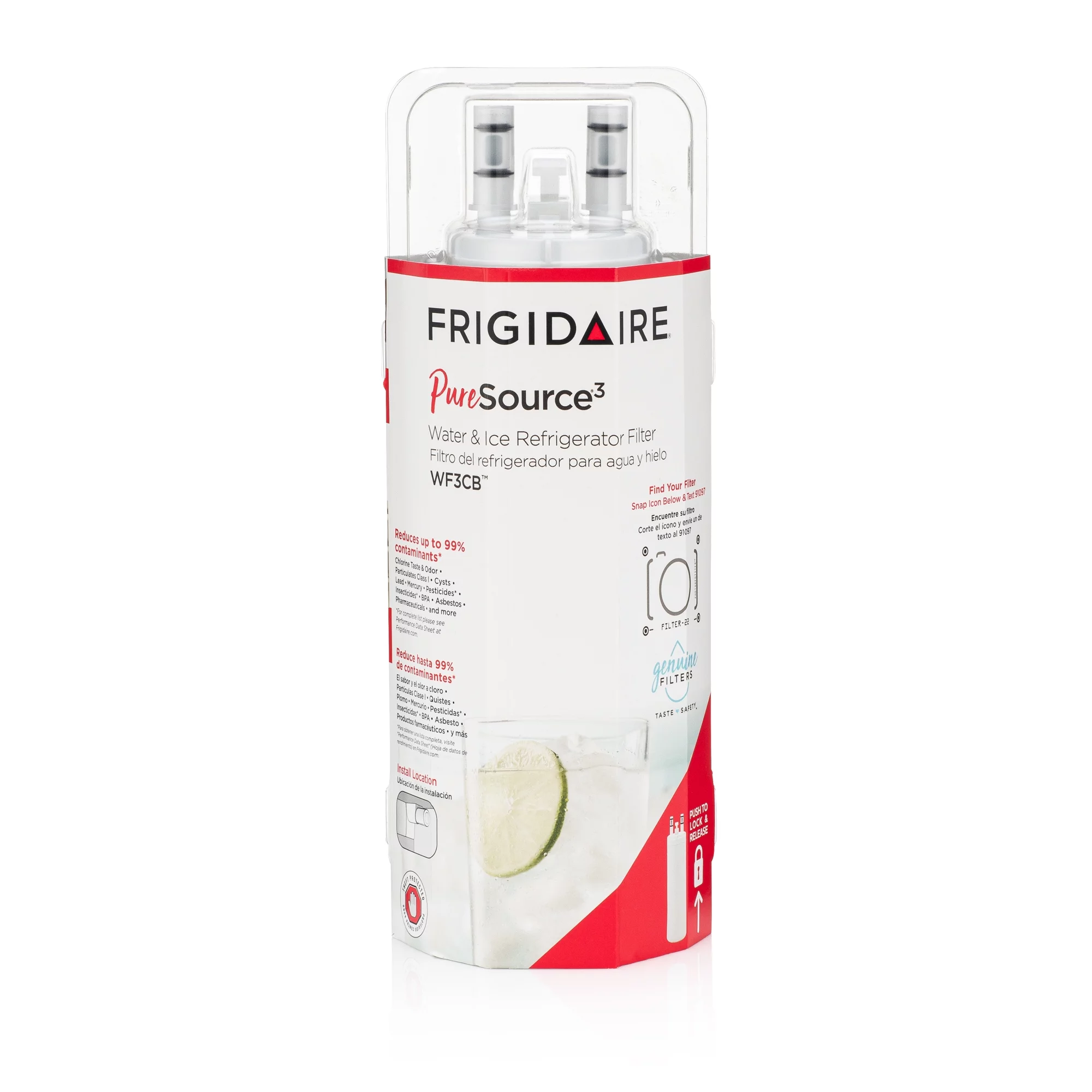 WF3CB Frigidaire Refrigerator Water Filter for Water and Ice, 200 Gallons