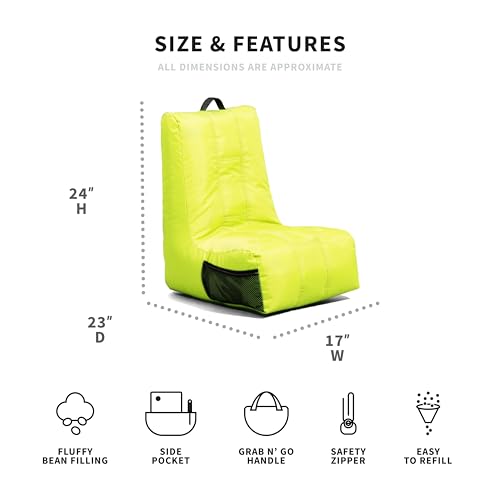 Big Joe Video Lounger Bean Bag Chair, Tangerine Smartmax, 2 feet