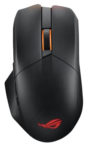 ASUS ROG Spatha X Wireless Gaming Mouse (Magnetic Charging Stand, 12 Programmable Buttons, 19,000 DPI, Push-fit Hot Swap Switch Sockets, ROG Micro Switches&Paracord and Aura RGB lighting),Black