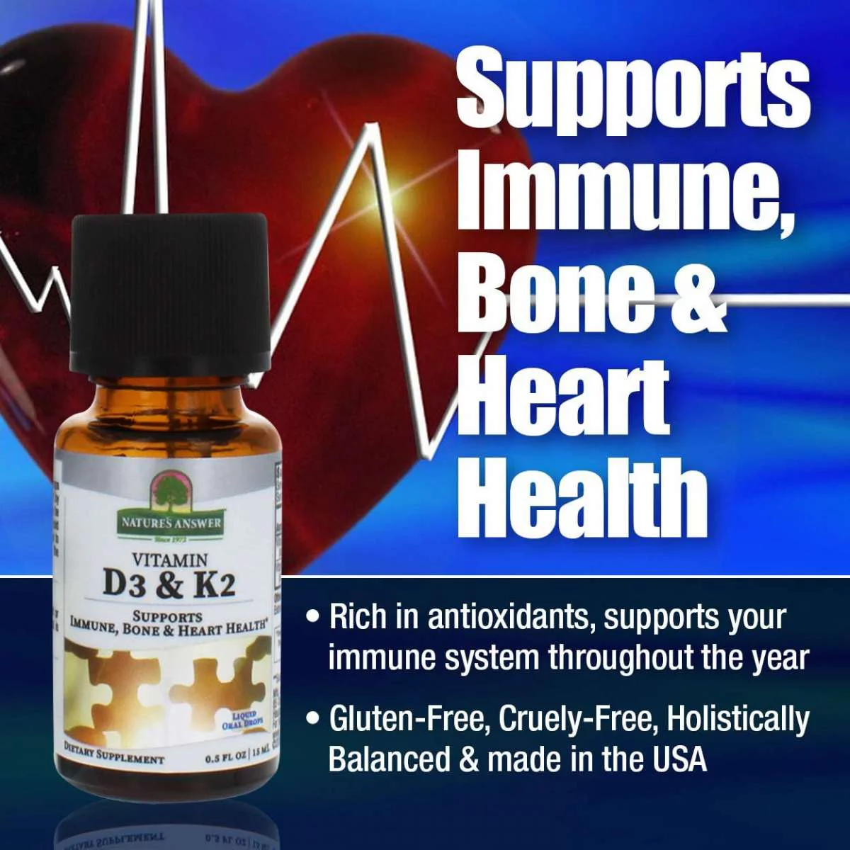 Vitamin D3 and K2 Liquid Drops 0.5oz