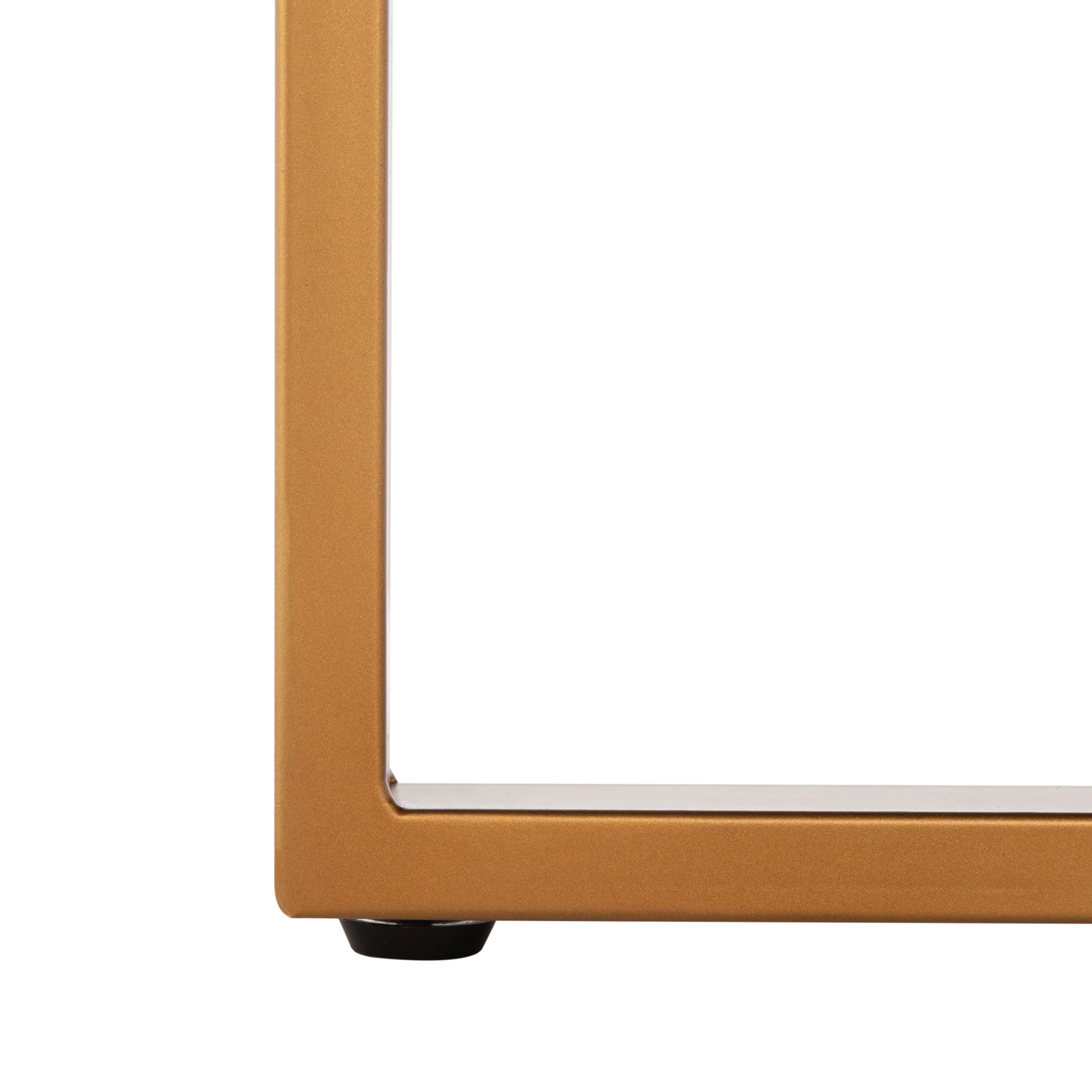 SAFAVIEH Navya Abstract Round Coffee Table, White Wash/Gold