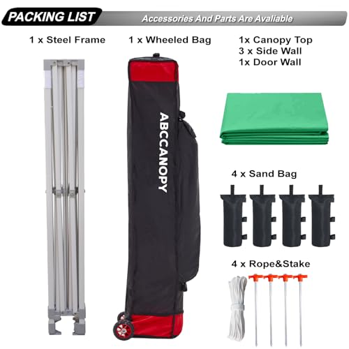 ABCCANOPY Easy Pop Up Canopy Tent with Sidewalls 10x10 Commercial -Series, White