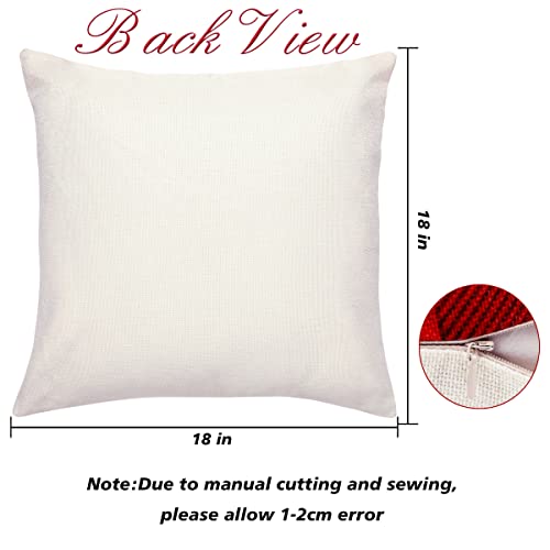 TDHDIKE Farmhouse Christmas Pillow Covers - 18x18 Inch Set of 4, Sofa Couch Decorations