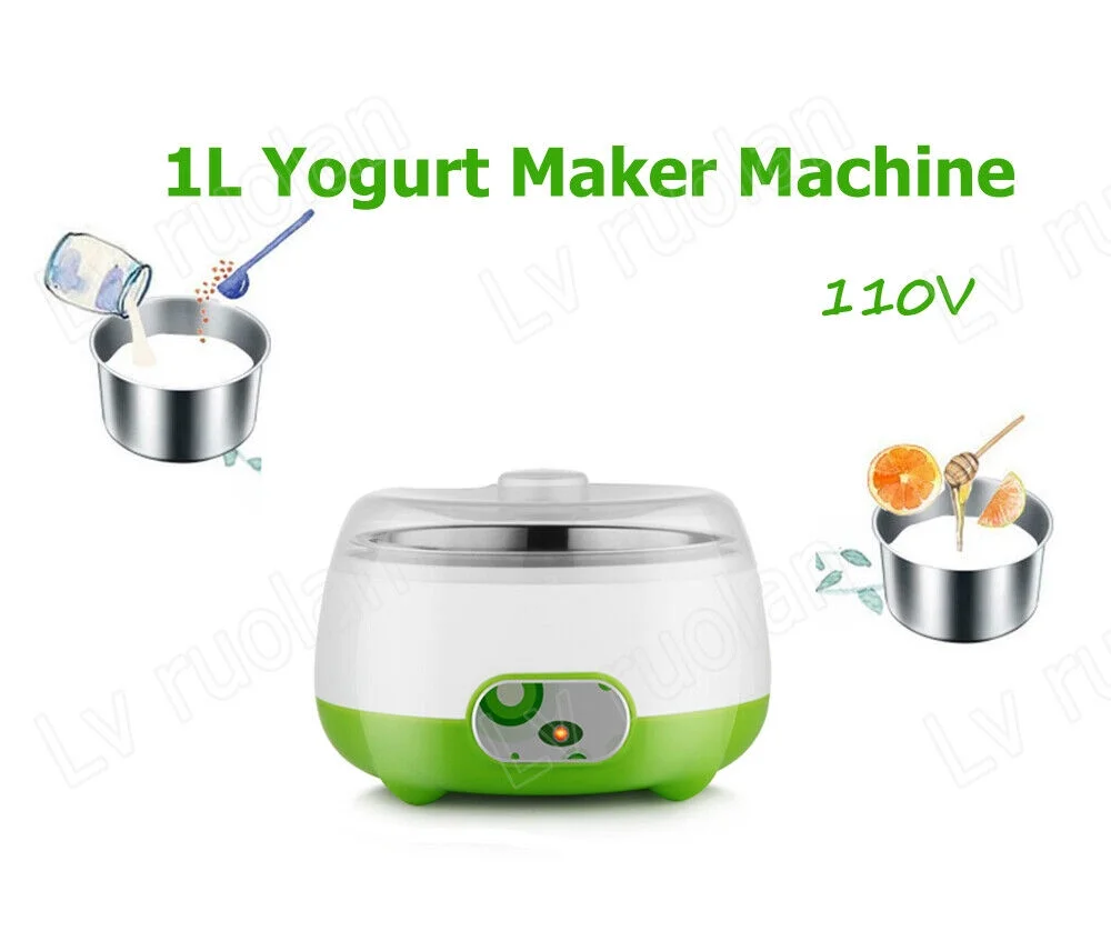 FETCOI 1L Automatic Yoghurt Machine Stainless Steel Liner 15W Constant Temperature Home
