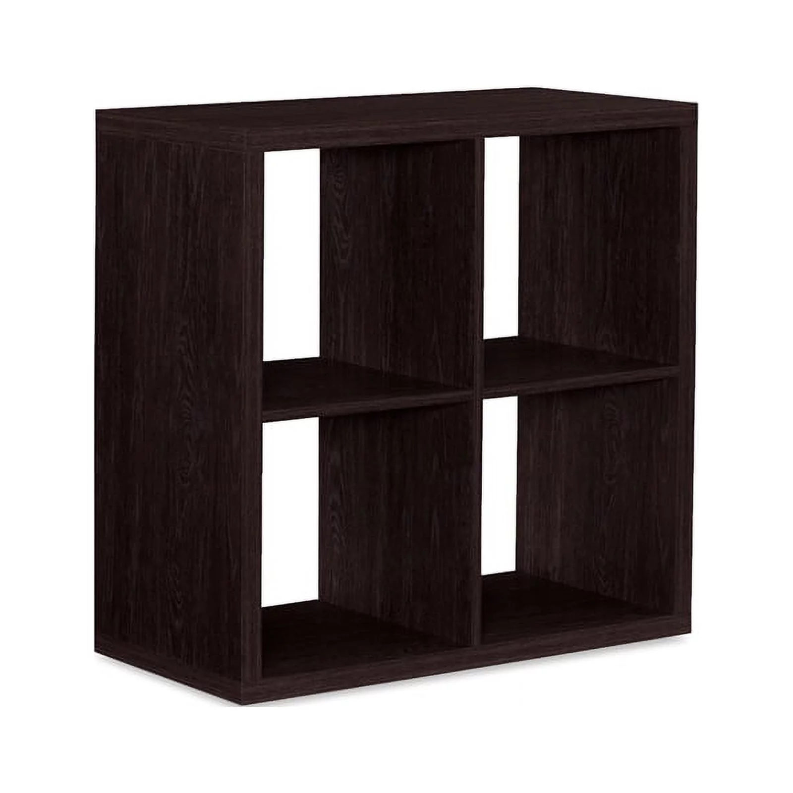 Riverbay Furniture Four Cubby Wood Storage Cabinet in Espresso