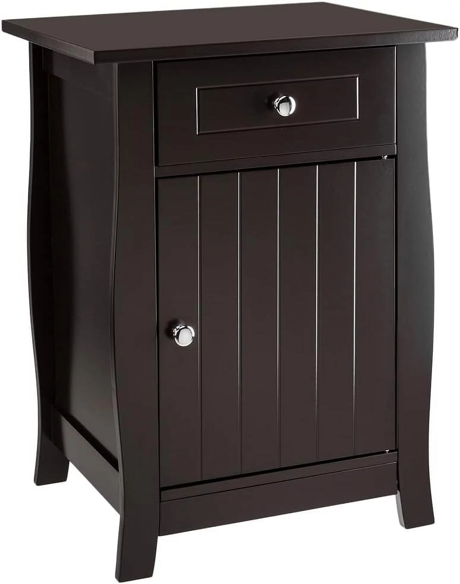 TJUNBOLIFE Small Floor  Cabinet  Free Standing Wooden Bedside Cabinet with Drawer and Single Door for Home Living Room Bedroom Bathroom Single Door Floor Cabinet