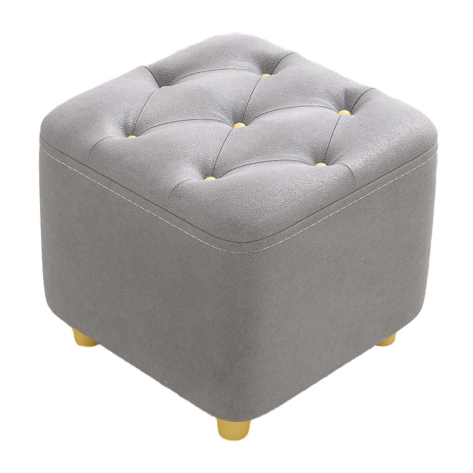 Tongina Ottoman Stool Foot Stool Leg Stool Protect Wood Floor Foot Rest Square Footstool for Doorway Bedside Dressing Room Home Couch gray