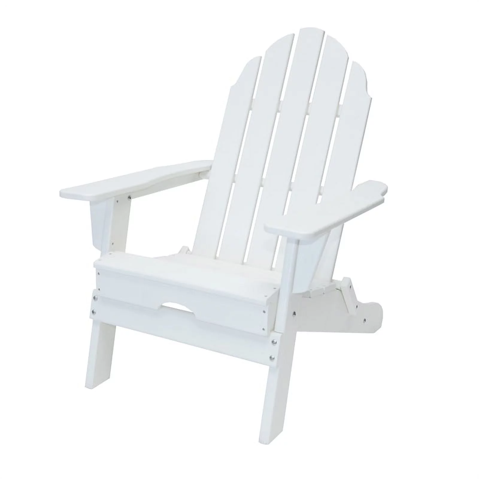Balboa White Folding Adirondack Chair and Table Set