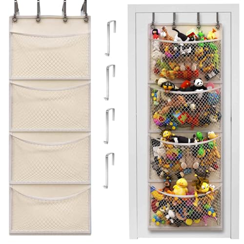 The Original Stuffed Animal Storage (Patent Pending) - Over Door Organizer for Stuffies, Baby Ideas Holder, Toy Plush/Hammock Hanging Storage Net Big Girls Toddler Large Bag Animals