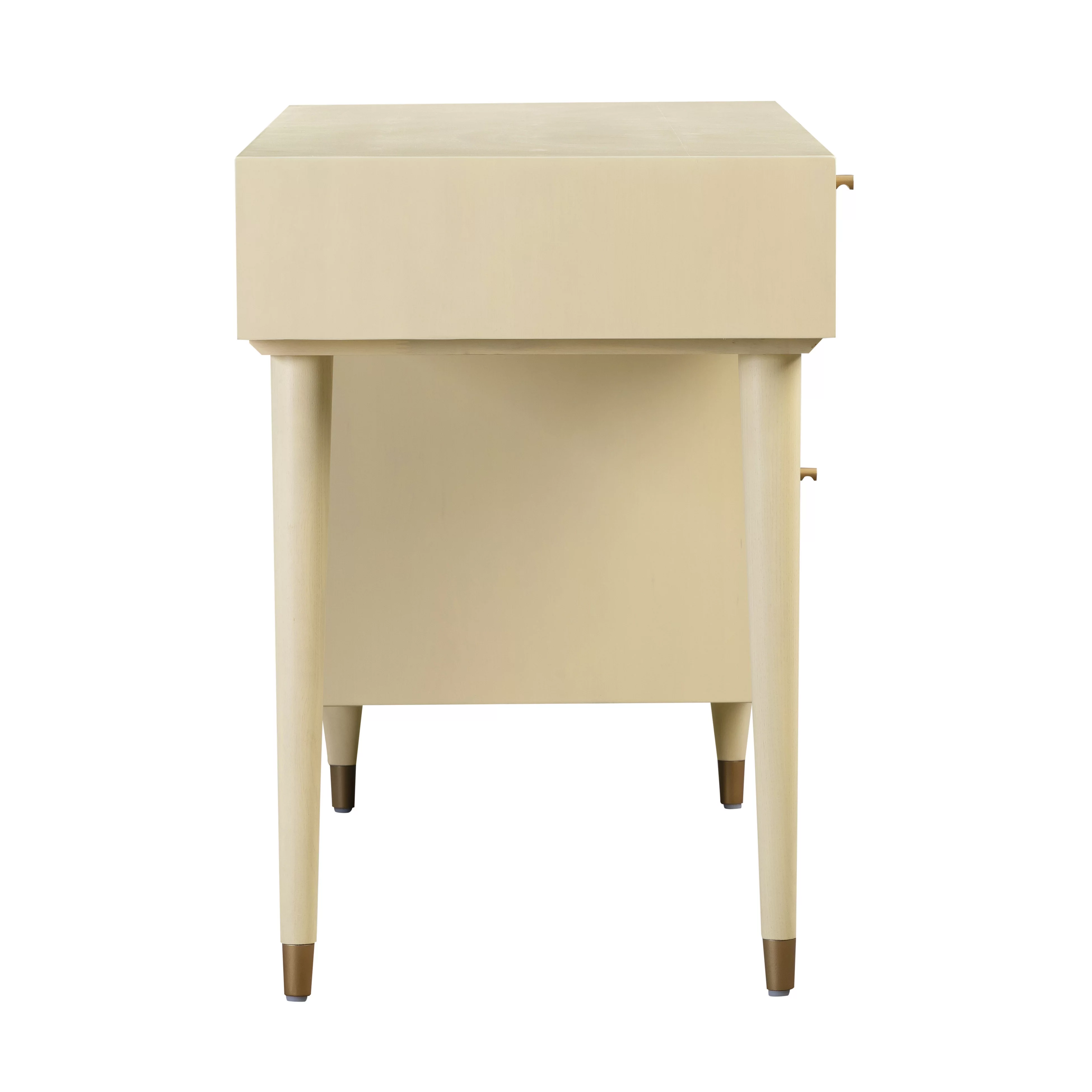 TOV Furniture Sierra Buttermilk 3-Drawer with Cabinet Wooden Desk