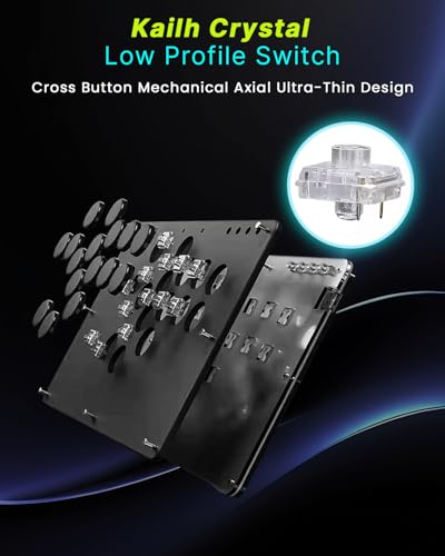 Sehawei Haute42 T16 Pro V2 Black All-Button Arcade Stick Gamerfinger with Turbo Functions & Custom RGB,Arcade Controller Street Fight for PC/Ps3/Ps4/Switch/Steam Game Keyboard-Supports Hot Swap & SOCD