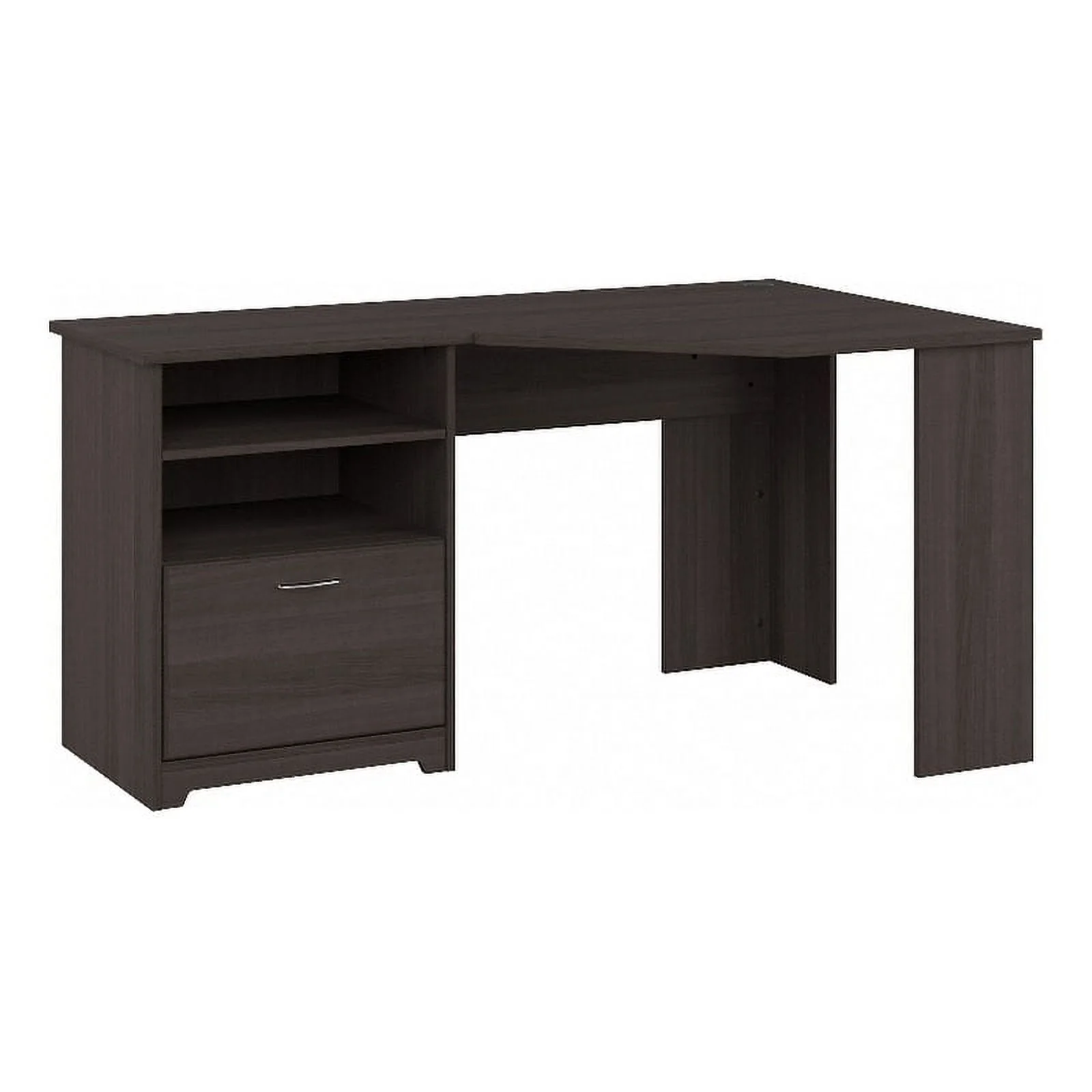 Scranton & Co Traditional Engineered Wood Corner Desk in Heather Gray