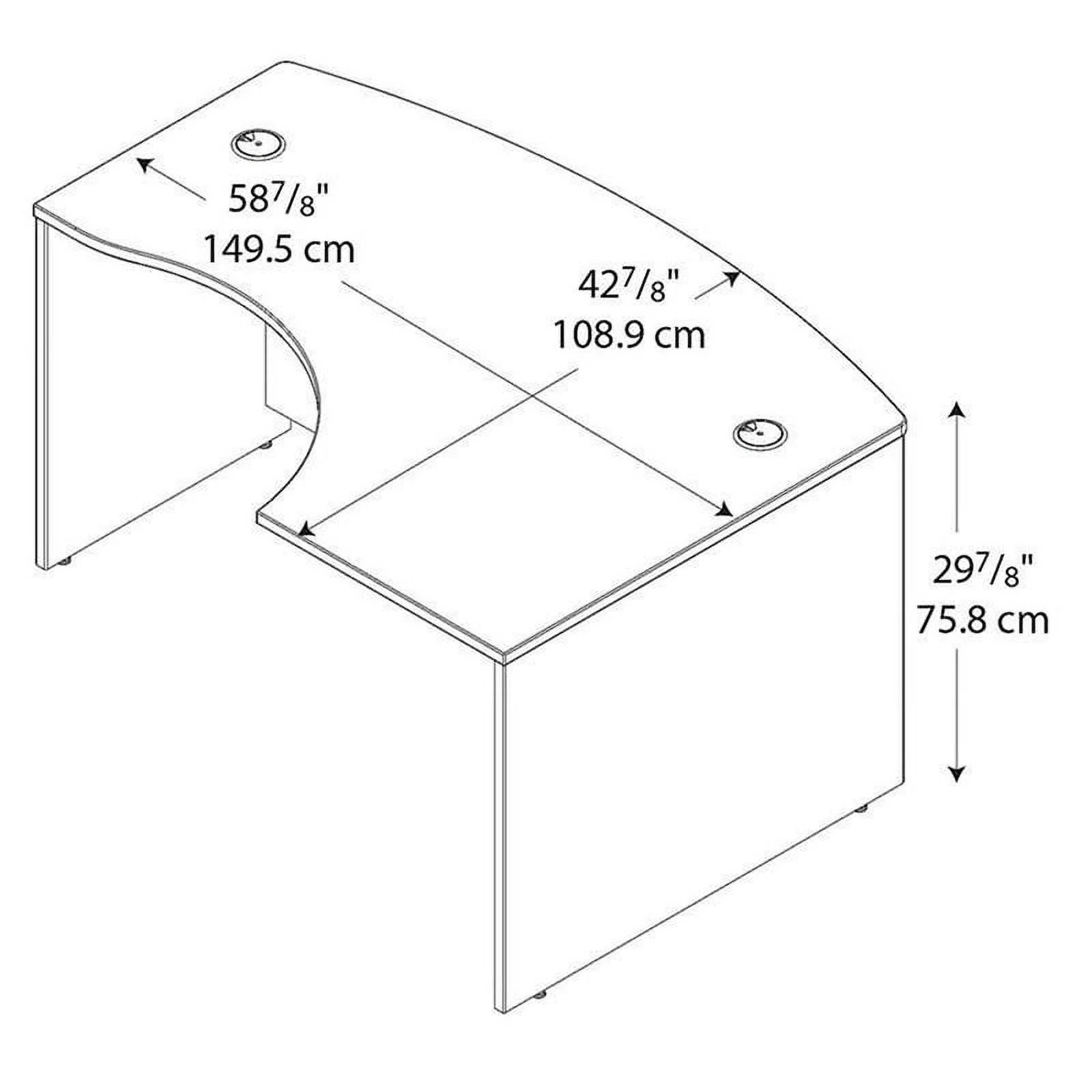 Scranton & Co 60 x 43 RH L Bow Desk in Hansen Cherry