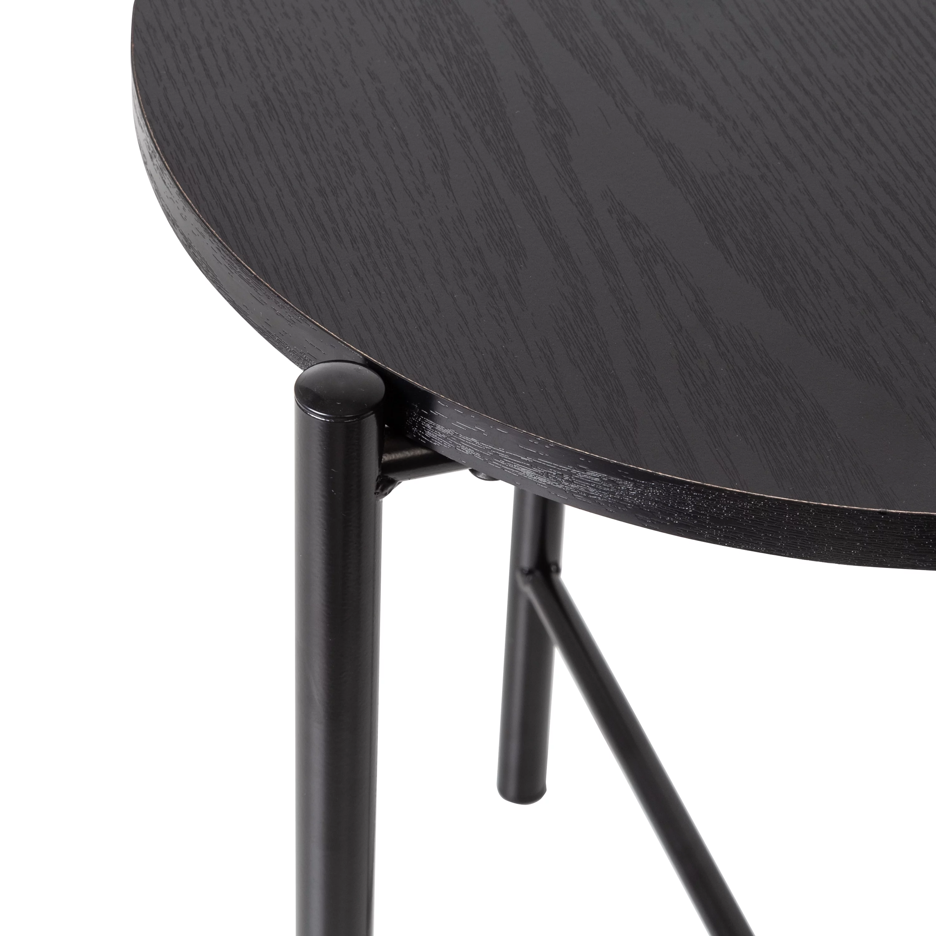 Honey-Can-Do Round Side Table with T-Pattern Base, Black