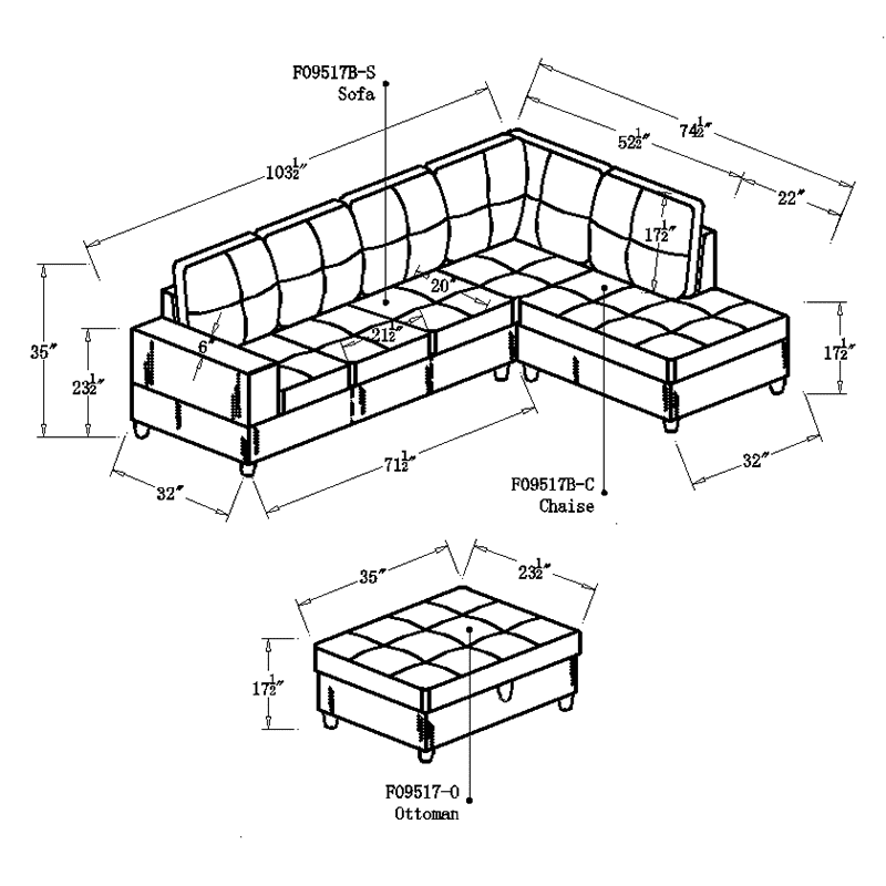Turmeric Semi PU Synthetic Leather 3-Piece Couch Living Room Sofa Set