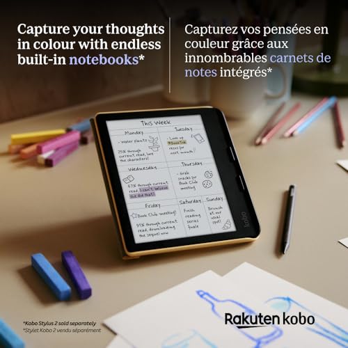 Kobo Libra Colour | eReader | 7” Glare-Free Colour E Ink Kaleido™ 3 Display | Dark Mode Option | Audiobooks | Waterproof | Black