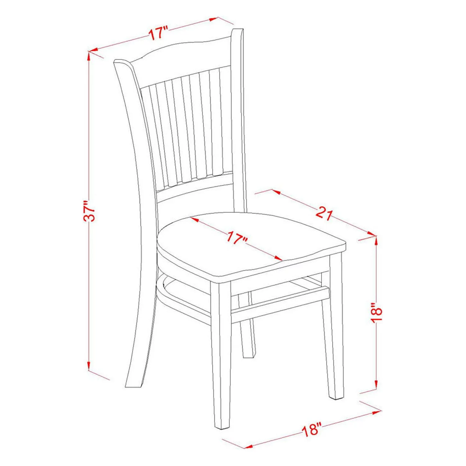 East West Furniture Antique 5-piece Wood Kitchen Table and Chair Set in Oak