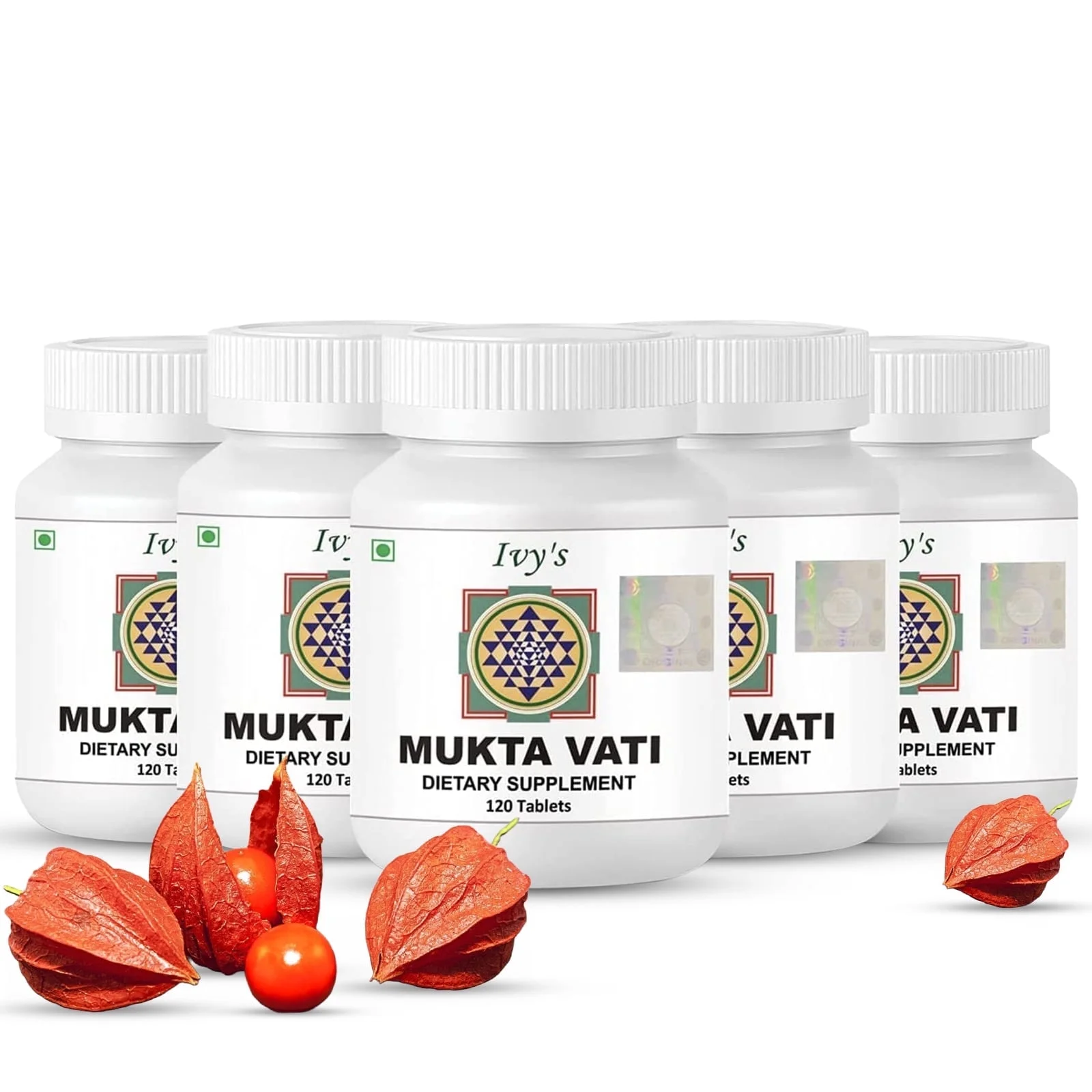 Ivy's Mukta Vati Herbal Tablets - Ayurvedic Formula Supplement - Unisex 5 Bottles