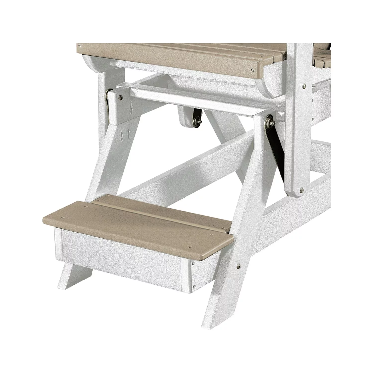 OS Home and Office Furniture Resin Fan Back Balcony Glider in Weatherwood/White