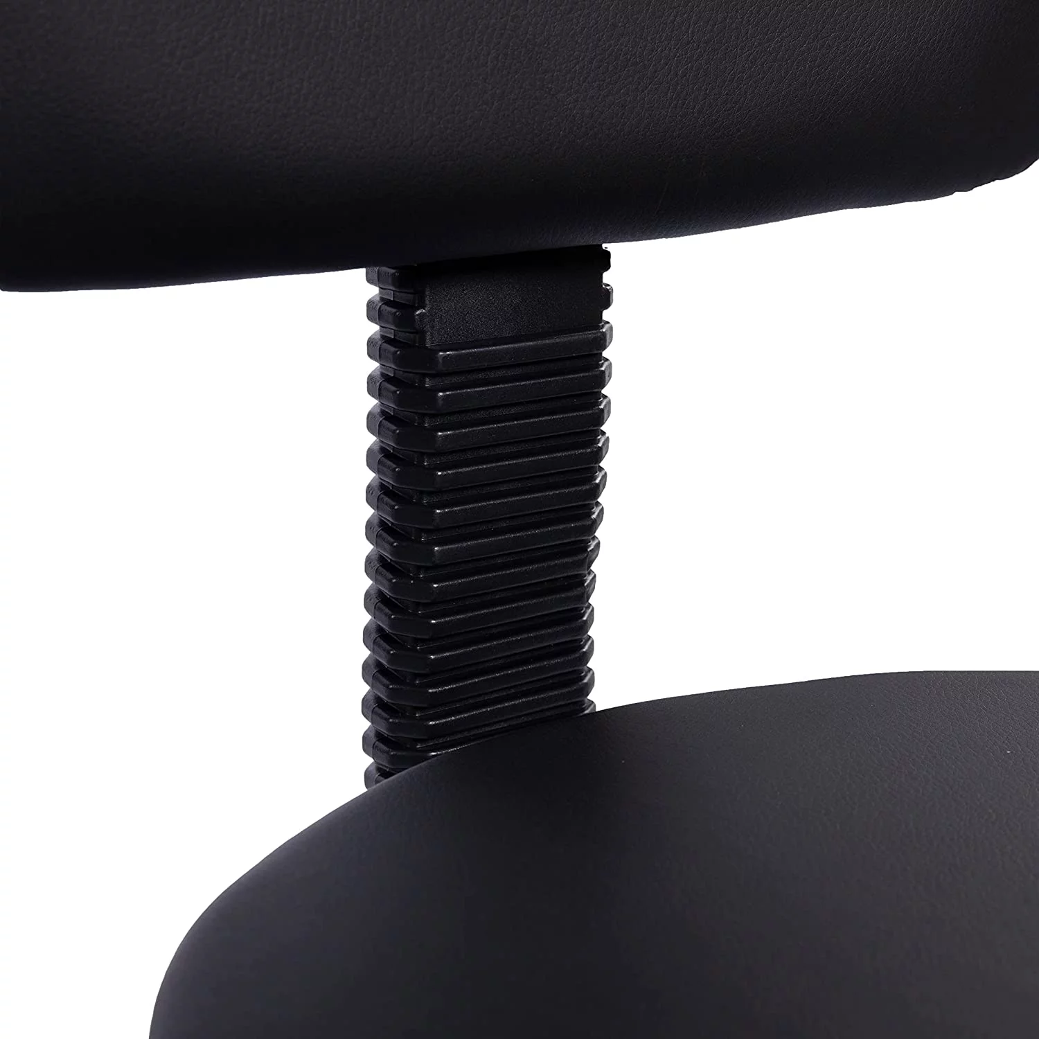 Mara Adjustable Height Drafting Stool with Wheels and Backrest, Space-Saving Faux Leather Rolling Stool Black